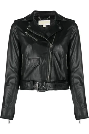 Michael Kors Kurtki, Kobieta, Czarny, L, Skóra, Skórzana Kurtka Motocyklowa