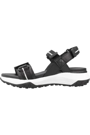 Geox Buty, Kobieta, Czarny, 38 EU, Stylowe płaskie sandały z chwytem