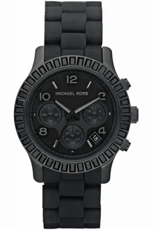 Michael Kors Akcesoria, unisex, Czarny, ONE SIZE, Czarny Zegarki kwarcowy ze stali nierdzewnej