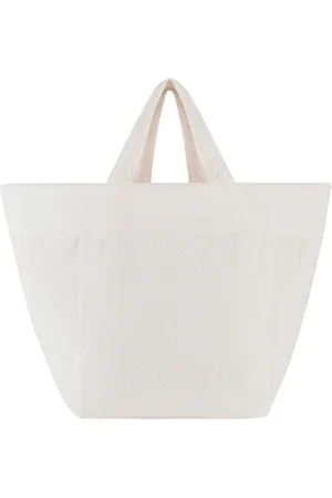 Elisabetta Franchi Torebki, Kobieta, Biały, ONE SIZE, Bawełna, Elegancka torba na zakupy z dżakardu