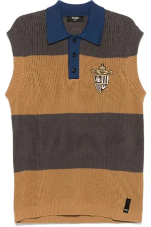Fendi Swetry, Mężczyzna, Wielobarwność, L, Sandał Club Stripes w Argilla