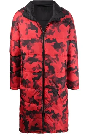 Michael Kors Płaszcze, Kobieta, Wielobarwność, M, Poliester, Rewersyjna Pufferowa Kurtka Camo