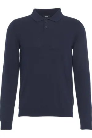 add Koszulki, Mężczyzna, Niebieski, L, Niebieski Swetrowy Polo Casual Elegancja