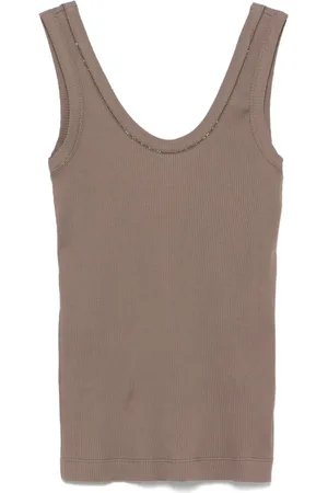 Brunello Cucinelli Koszulki, Kobieta, Szary, M, Casual Bawełniany T-shirt C8705