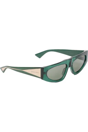 Bottega Veneta Akcesoria, Kobieta, Zielony, ONE SIZE, Zielone Okulary Przeciwsłoneczne Prosty Design
