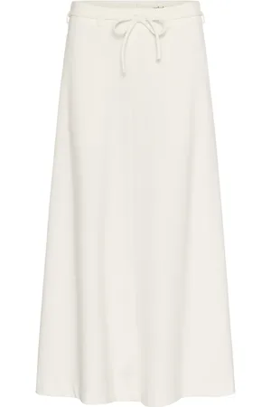 Soaked in Luxury Spódnice, Kobieta, Biały, 2XL, Poliester, Elegancka Midi Spódnica Biały