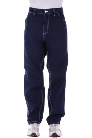 Carhartt Jeansy, Mężczyzna, Niebieski, W31, Denim, Logo Tył Zamek Jeansy