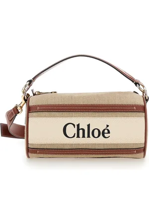 Chloé Torebki, Kobieta, Beżowy, ONE SIZE, Brązowo-Beżowa Torba na Ramię z Materiału i Skóry