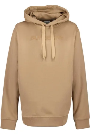 Burberry Bluzy, Mężczyzna, brązowy, S, Bawełna, Logo Hoodie Oversize Haftowany Bawełna