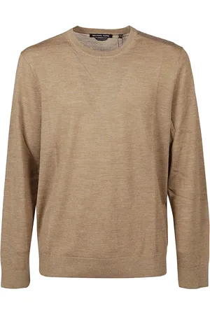 Michael Kors Swetry, Mężczyzna, Beżowy, L, Wełna, Sweter z wełny merino