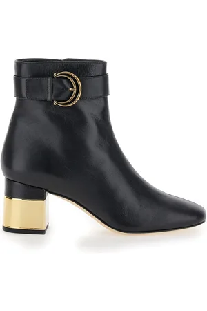 Chloé Buty, Kobieta, Czarny, 38 1/2 EU, Czarne botki z C klamrą