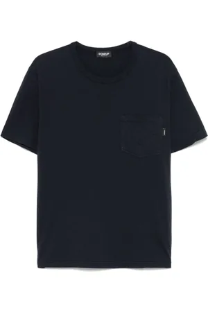Dondup Koszulki, Mężczyzna, Niebieski, M, Niebieski T-shirt z kieszenią
