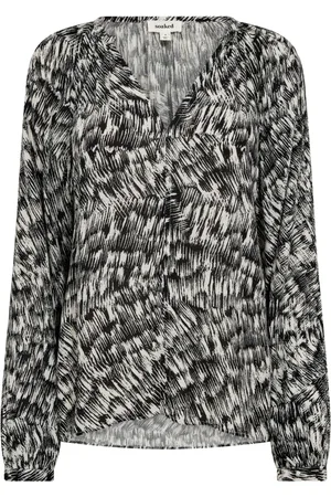 Soaked in Luxury Bluzki, Kobieta, Czarny, 2XL, Wiosenna bluzka z czarnym nadrukiem