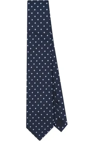 corneliani Akcesoria, Mężczyzna, Niebieski, ONE SIZE, Granatowy Samozawiązujący Krata Wełniany Krawat