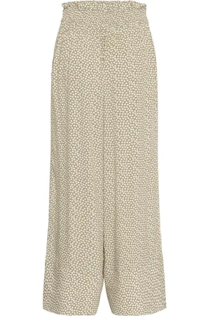 Soaked in Luxury Spodnie, Kobieta, Zielony, XL, Luźne Khaki Zielone Spodnie