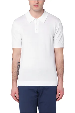Roberto Collina Koszulki, Mężczyzna, Biały, XL, Polo z krótkim rękawem
