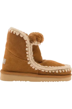 Mou Buty, Kobieta, brązowy, 37 EU, Zamsz, Brązowe Zamszowe Buty z Logo na Pięcie