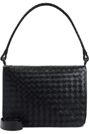 Bottega Veneta Torebki, Mężczyzna, Czarny, ONE SIZE, Czarno-Srebrna Intrecciato Wing Torba