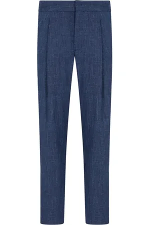 Giorgio Armani Spodnie, Mężczyzna, Niebieski, M, Niebieskie Spodnie z Tapered Leg