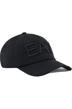 Emporio Armani Akcesoria, unisex, Czarny, M, Podpisana Czapka Baseballowa EA7