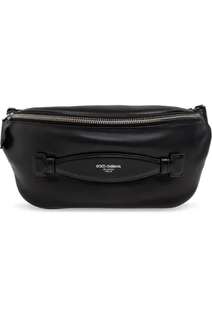 Dolce & Gabbana Torebki, Mężczyzna, Czarny, ONE SIZE, Skórzana torba na pas
