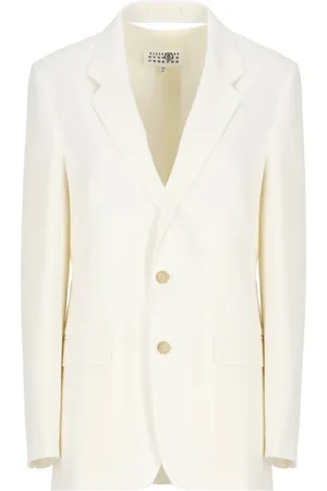 Maison Margiela Kurtki, Kobieta, Beżowy, S, Ivory Blezer z Kołnierzem