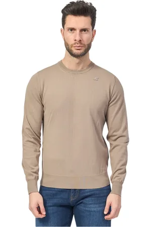 K-Way Swetry, Mężczyzna, Beżowy, M, Bawełna, Crewneck Sweater