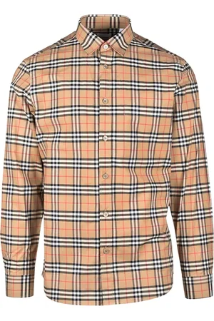 Burberry Koszule, Mężczyzna, Beżowy, XL, Koszula w kratę Vintage