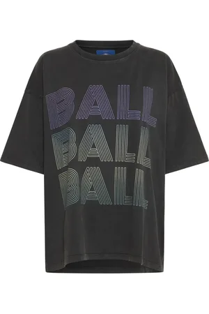 Ball Koszulki, Kobieta, Czarny, 2XL, Oversized Tee z Półdługimi Rękawami