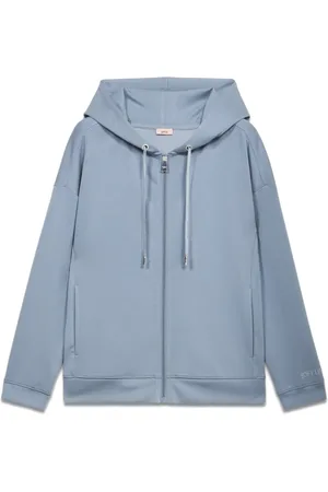 Oltre Bluzy, Kobieta, Niebieski, M, Poliester, Bluza z kapturem Soft-Touch