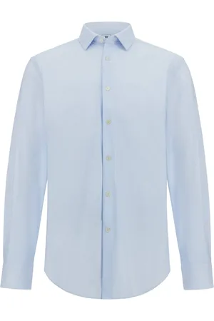 Boggi Milano Koszule, Mężczyzna, Niebieski, M, Nylon, B Tech Slim Fit Stretch Nylon Koszula