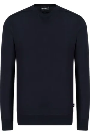 Emporio Armani Bluzy, Mężczyzna, Niebieski, M, Stylowy Punto Sweter 0920