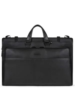 Piquadro Torebki, Mężczyzna, Czarny, ONE SIZE, Skóra, Składana torba na ubrania z skóry