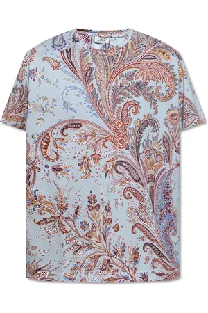 Etro Koszulki, Mężczyzna, Niebieski, L, T-shirt z nadrukiem