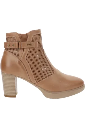 Nero Giardini Buty, Kobieta, brązowy, 36 EU, Skóra, Skórzane botki z metalowymi detalami
