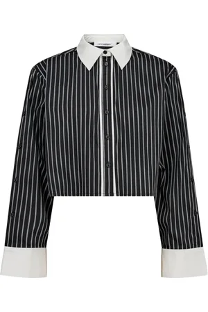 Co`Couture Bluzki, Kobieta, Czarny, S, Paski Crop Shirt 35648 Danny CC