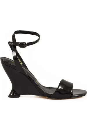 Emanuélle vee Buty, Kobieta, Czarny, 40 EU, Skórzany sandał z podeszwą z gumy