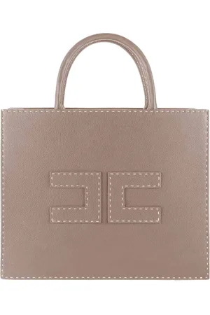 Elisabetta Franchi Torebki, Kobieta, Beżowy, ONE SIZE, Poliester, Szara torba z materiału syntetycznego
