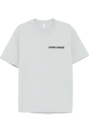 Sunflower Koszulki, Mężczyzna, Niebieski, XL, Czysty Niebieski Logo Print T-shirty i Polosy