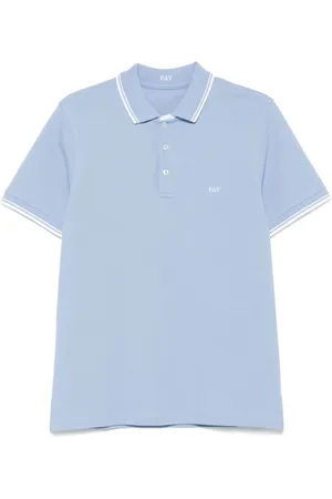 FAY Koszulki, Mężczyzna, Niebieski, 2XL, Jasnoniebieska Koszula z Guzikami