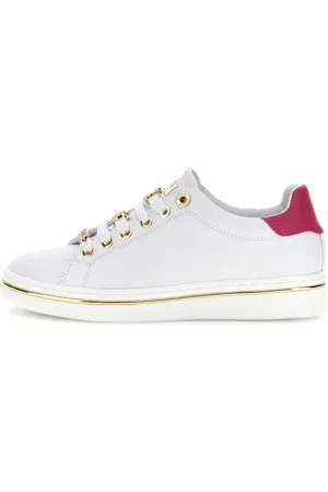 Guess Buty, Kobieta, Biały, 41 EU, Casual Sneakers z Kolorowymi Wstawkami