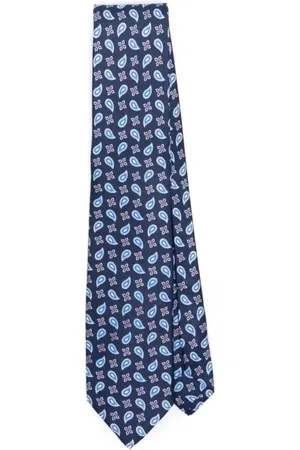 LUIGI BORRELLI NAPOLI Akcesoria, Mężczyzna, Niebieski, ONE SIZE, Niebieski Paisley Samodzielny Krawat