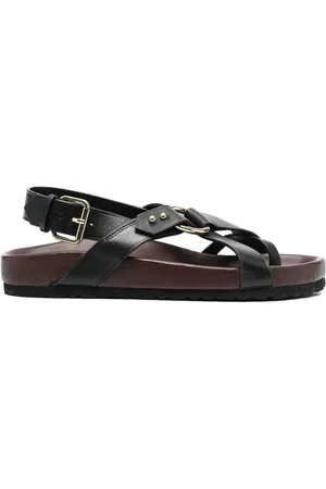 Soeur Buty, Kobieta, Czarny, 37 EU, Czarne Skórzane Sandały z Otwartym Nosem