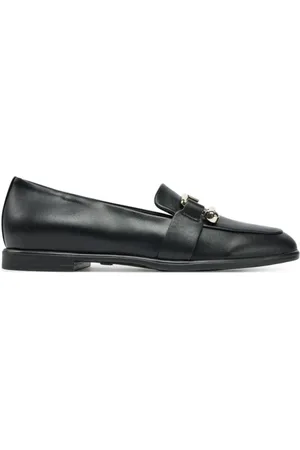 Furla Buty, Kobieta, Czarny, 40 EU, Czarne Skórzane Slip-On Buty