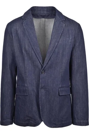 Dondup Kurtki, Mężczyzna, Niebieski, 2XL, Denim, Denimowy blezer z zapięciem na guziki