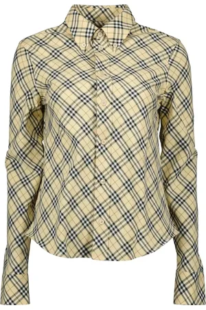 Burberry Bluzki, Kobieta, Beżowy, XS, Wintage Koszula w Kratke dla Kobiet