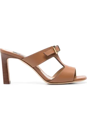 Sergio Rossi Buty, Kobieta, brązowy, 37 1/2 EU, Kamela brązowe skórzane sandały z wycięciami