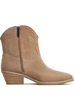 CESARE GASPARI Buty, Kobieta, brązowy, 38 EU, Skóra, Suede Cowboy Botki Natalie