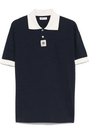 Bally Koszulki, Mężczyzna, Niebieski, M, Granatowy Polo Krótki Rękaw