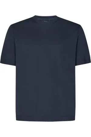 HERNO Koszulki, Mężczyzna, Niebieski, M, Niebieskie T-shirty i Pola